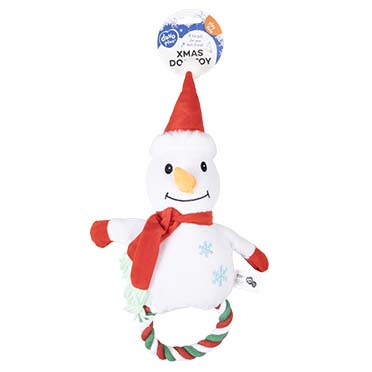 Xmas pluche sneeuwman met lus Wit - Facing