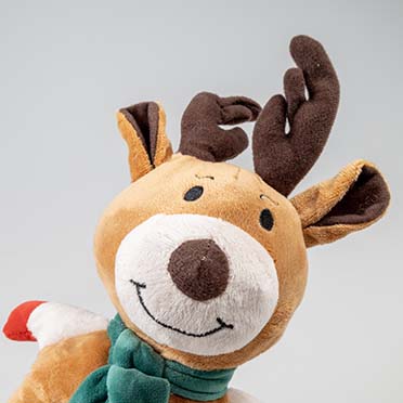 Xmas pluche rendier met lus Bruin - Detail 1
