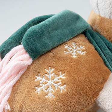 Xmas pluche rendier met lus Bruin - Detail 3