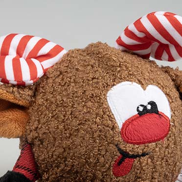 Xmas pluche rendier bal Bruin - Detail 2