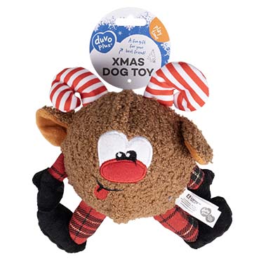 Xmas pluche rendier bal Bruin - Facing