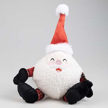 Xmas pluche kerstman bal Wit - Detail 1