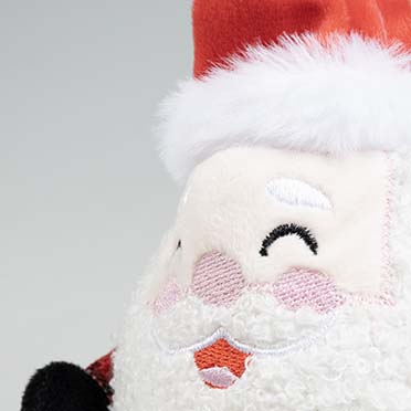 Xmas pluche kerstman bal Wit - Detail 2