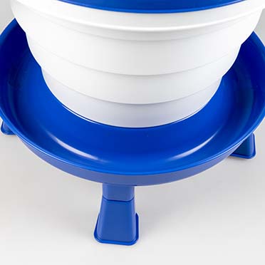 Drinkemmer met handvat & pootjes Blauw/wit - Detail 1