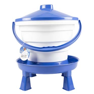 Drinkemmer met handvat & pootjes Blauw/wit - Facing