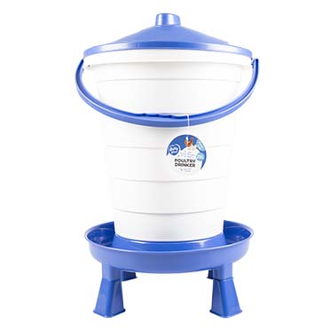 Drinkemmer met handvat & pootjes Blauw/wit - Facing