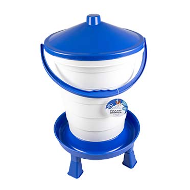 Drinkemmer met handvat & pootjes Blauw/wit - Verpakkingsbeeld