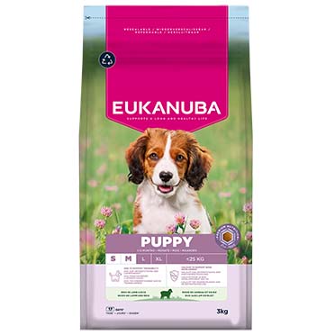 Euk dog puppy small&medium breed lamb&rice - Facing
