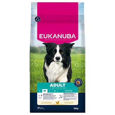 Euk dog adult medium breed chicken - Facing