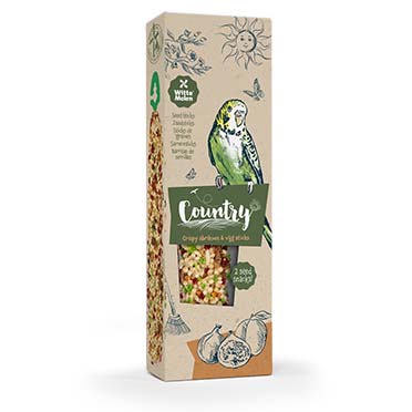 Country seed sticks budgie apricot & fig - Verpakkingsbeeld