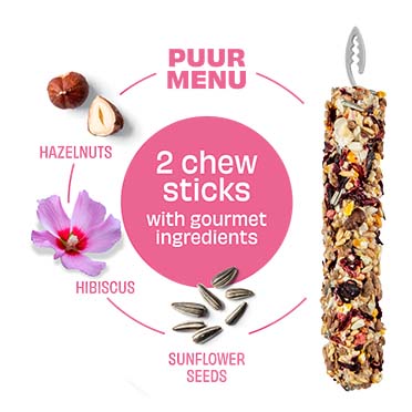 PUUR Knaagsticks hazelnoot & hibiscus - Detail 1