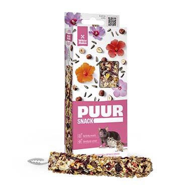 PUUR Knaagsticks hazelnoot & hibiscus - Verpakkingsbeeld