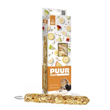 PUUR Knaagsticks banaan & appel - Verpakkingsbeeld