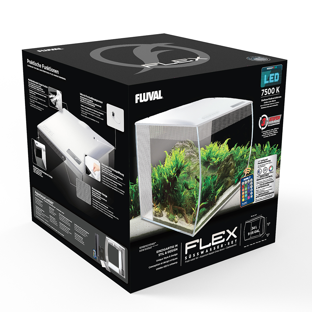 Fluval flex freshwater aquarium kit white - Verpakkingsbeeld