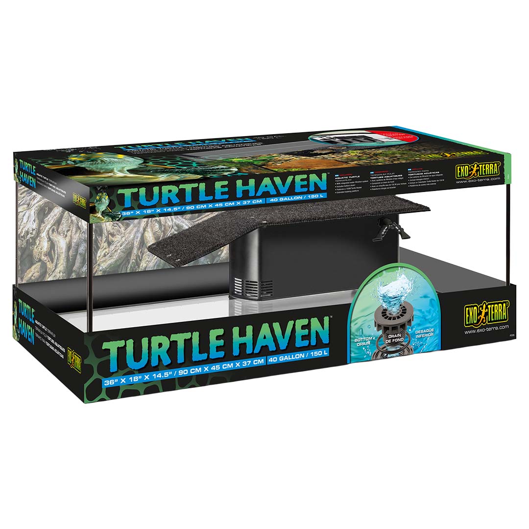 EX Turtle Haven terrarium voor waterschildpad Zwart - Product shot