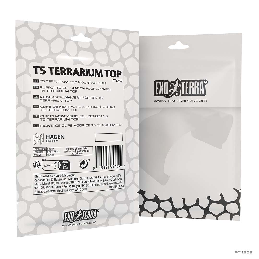 EX T5 Terrarium Top bevestigingsklemmen Zwart - Verpakkingsbeeld