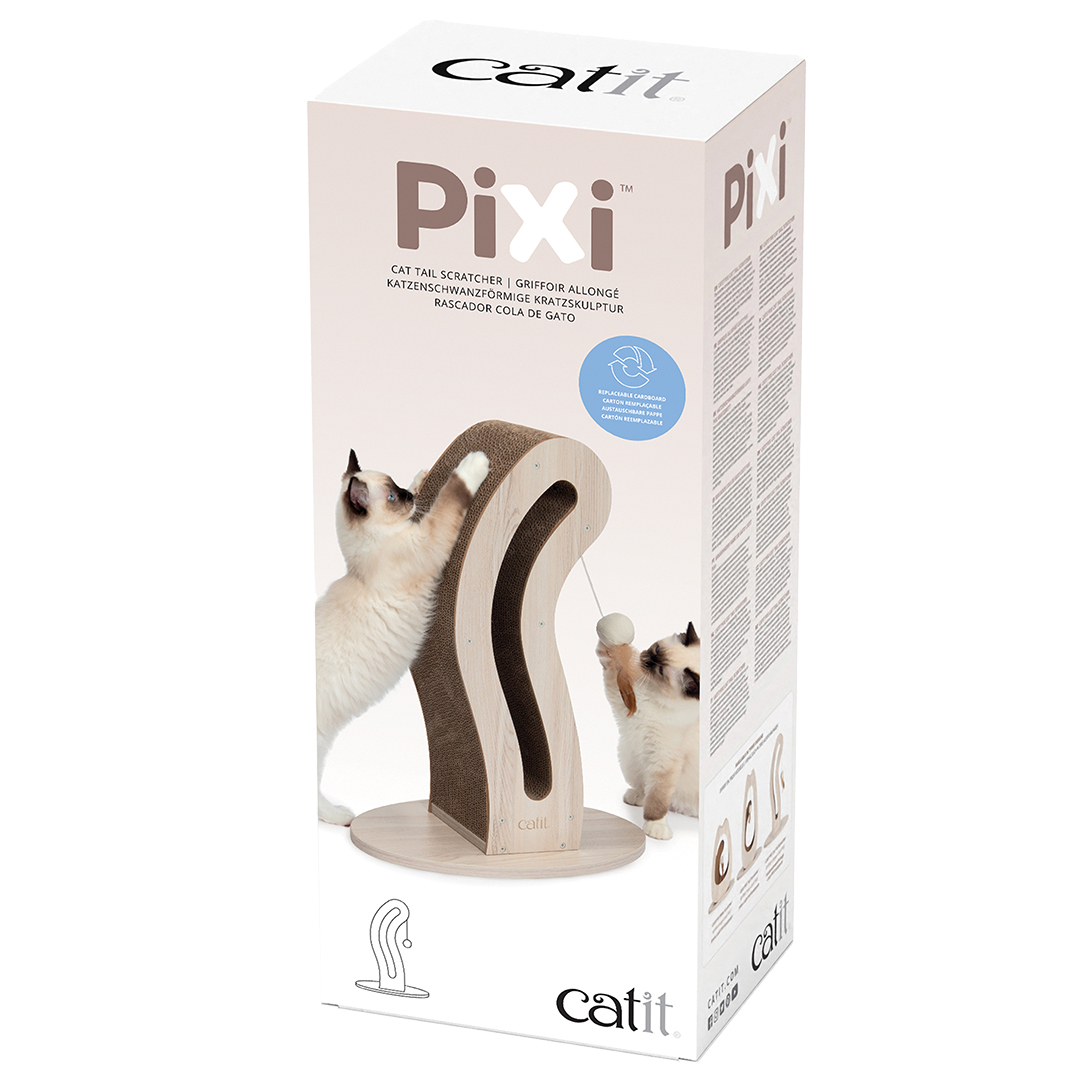 Ca pixi scratcher cat tail houtkleurig - Product shot