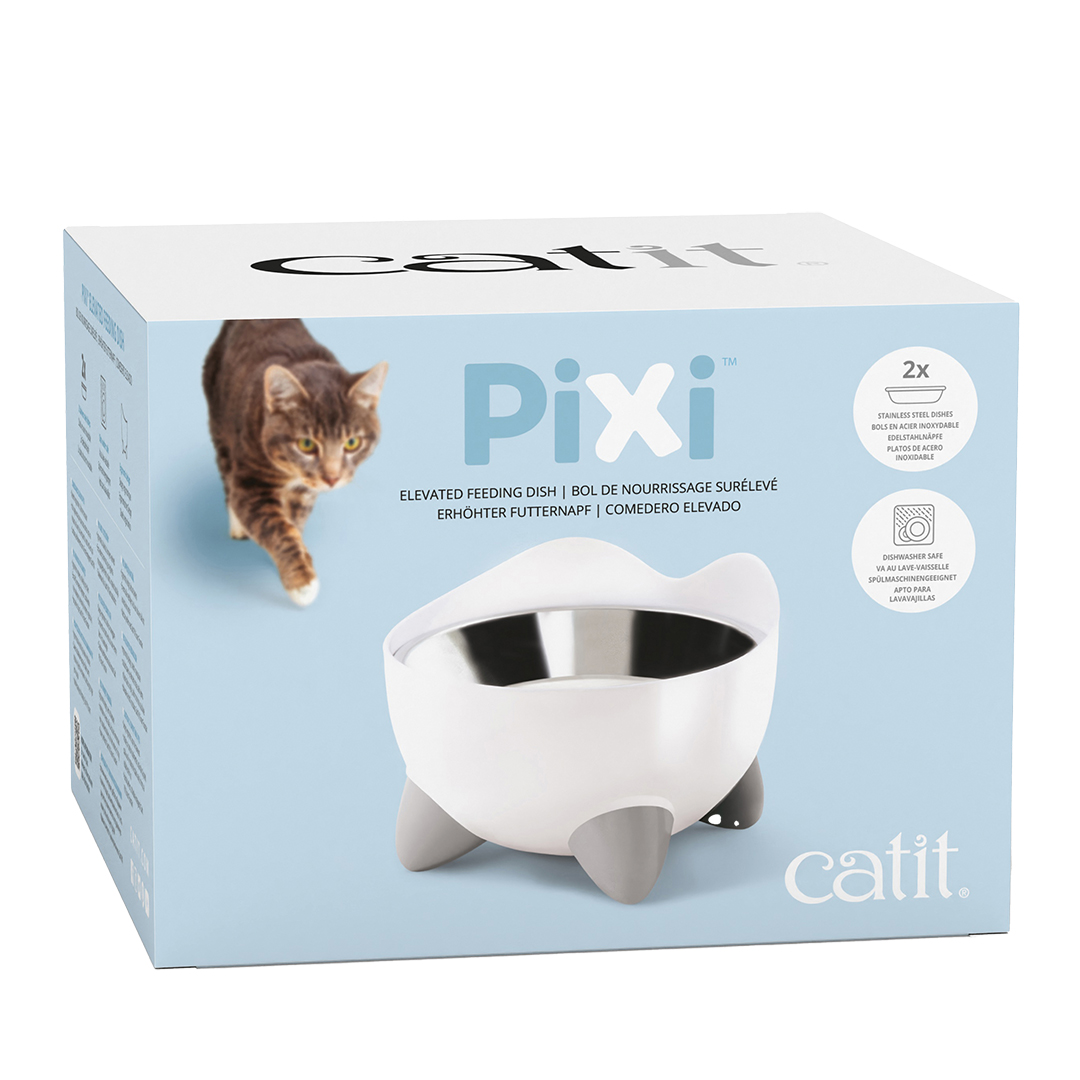 Ca pixi elevated feeding dish white - Product shot