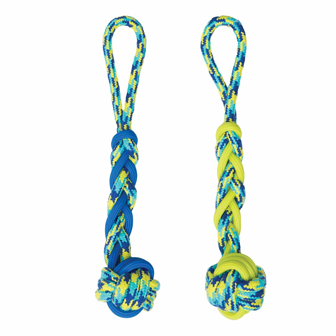 Zs fitness touw & tpr ball tug blauw/geel - Product shot