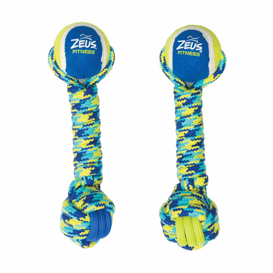 Zs fitness rope & tpr tennis dumbbell blue/yellow - Product shot