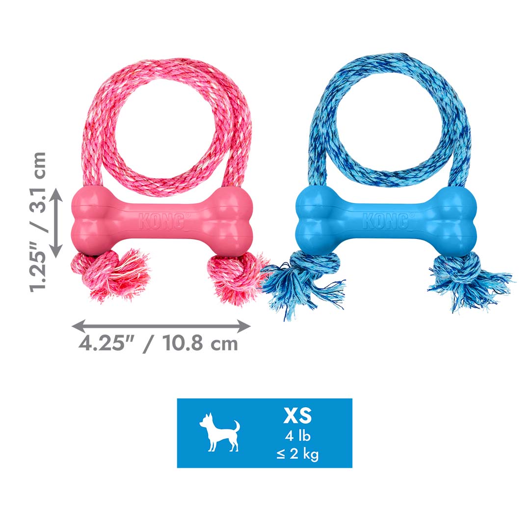 KONG Puppy Goodie Bone Rope Gemengde kleuren - Detail 1