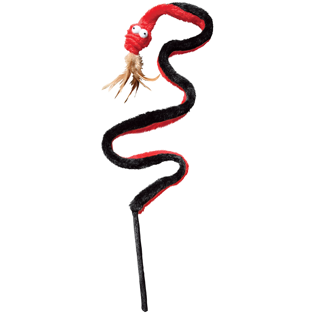 Kong cat snake teaser rood/zwart - Product shot