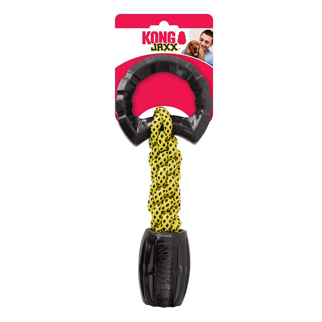 Kong jaxx braided tug black/yellow - Verpakkingsbeeld