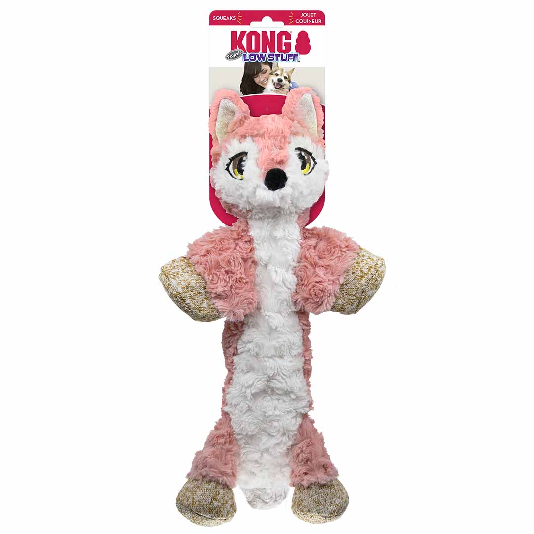 KONG Low Stuff Flopzie Fox rose/blanc - Product shot