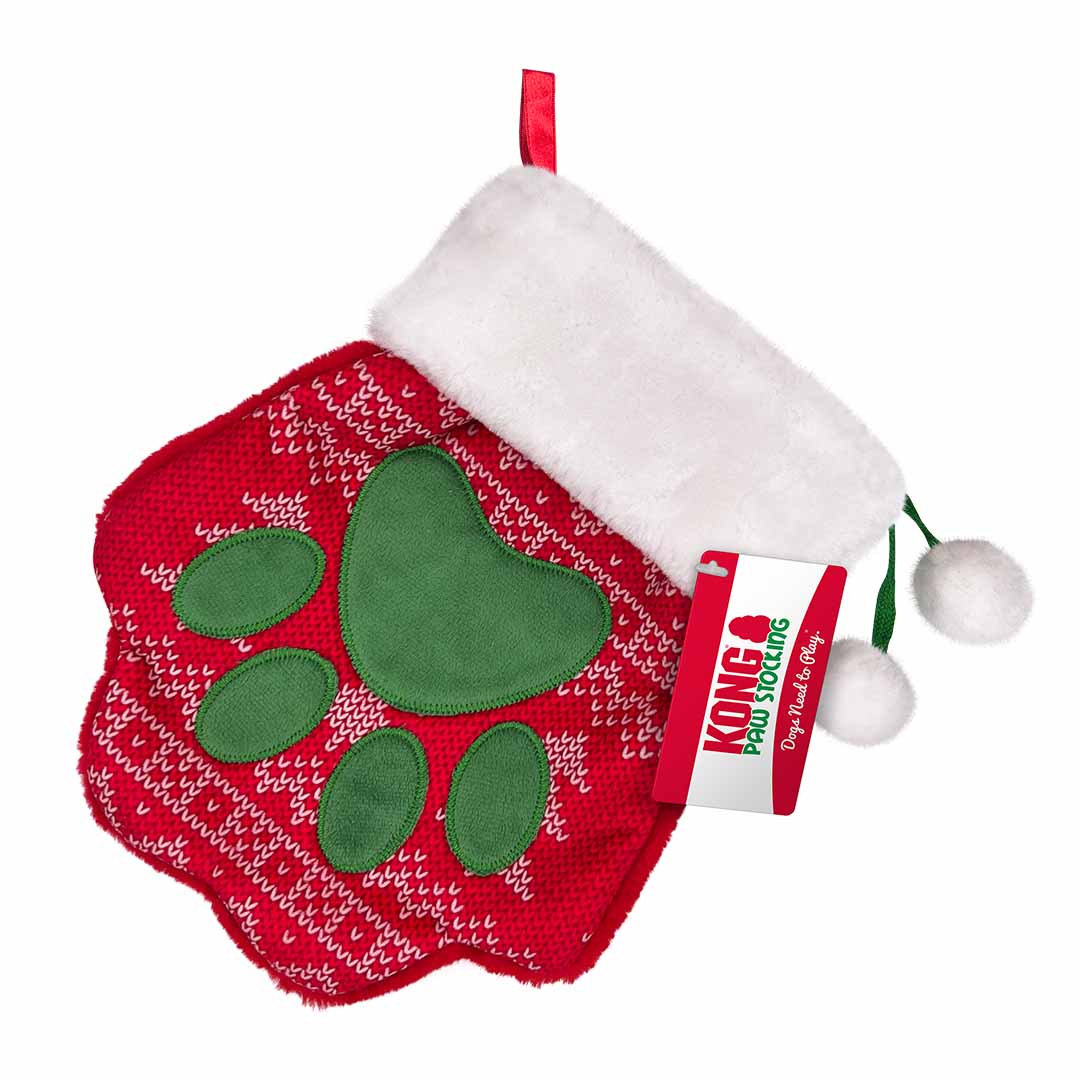 Kong holiday stocking paw meerkleurig - Product shot