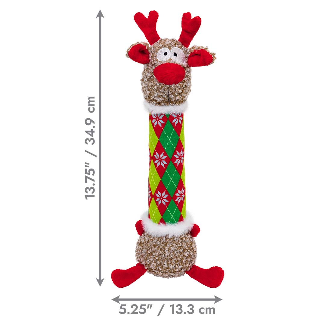 KONG Holiday Shakers Luvs Argyle Reindeer Meerkleurig - Detail 1