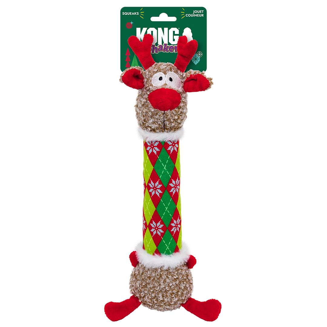 KONG Holiday Shakers Luvs Argyle Reindeer Meerkleurig - Verpakkingsbeeld