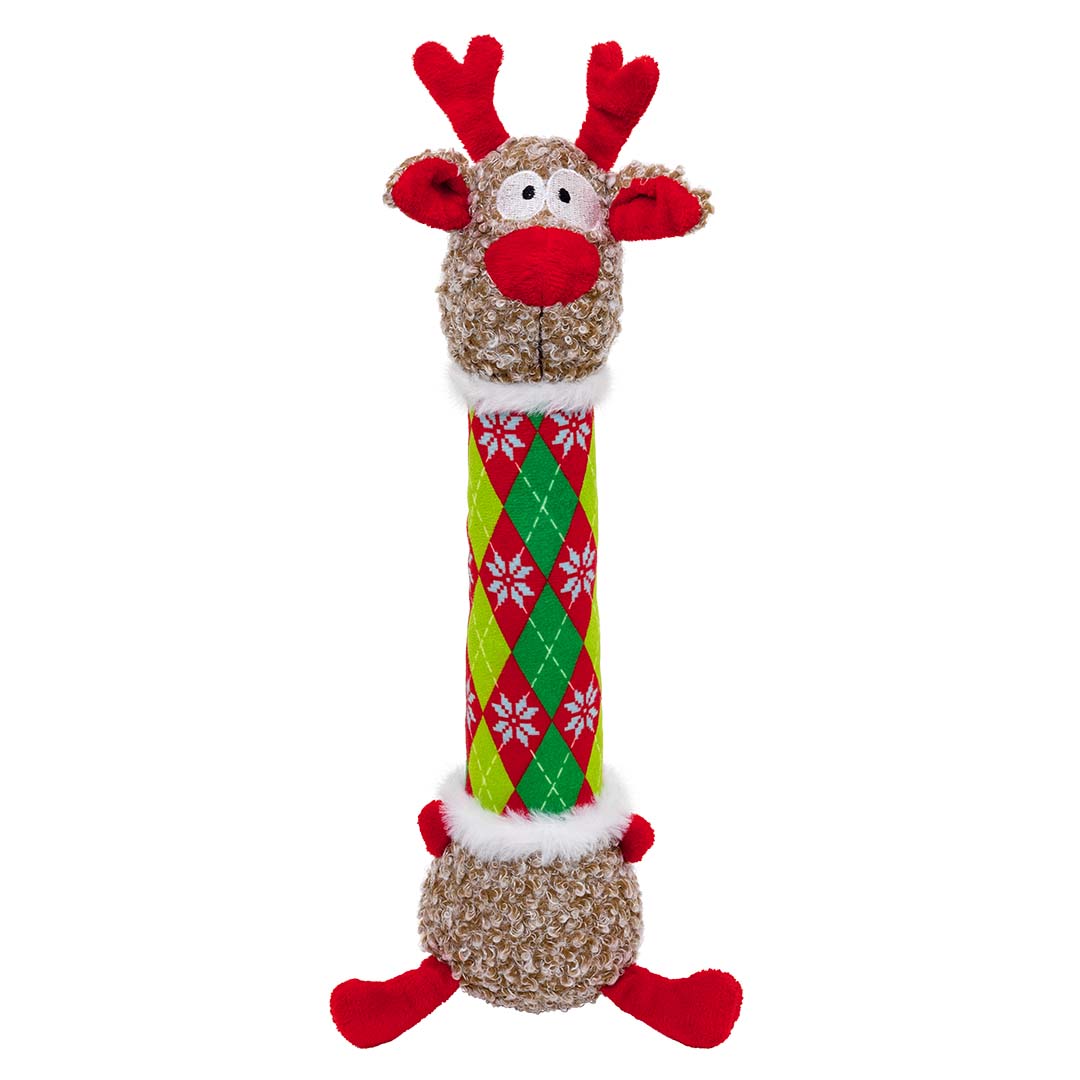 KONG Holiday Shakers Luvs Argyle Reindeer Meerkleurig - Product shot