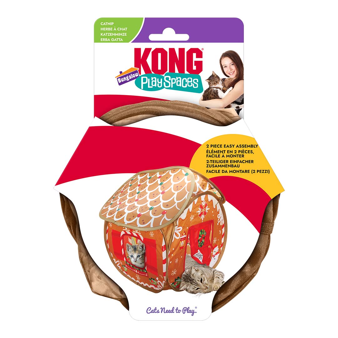 KONG Holiday Cat Spaces Bungalow Gingerbread Meerkleurig - Product shot
