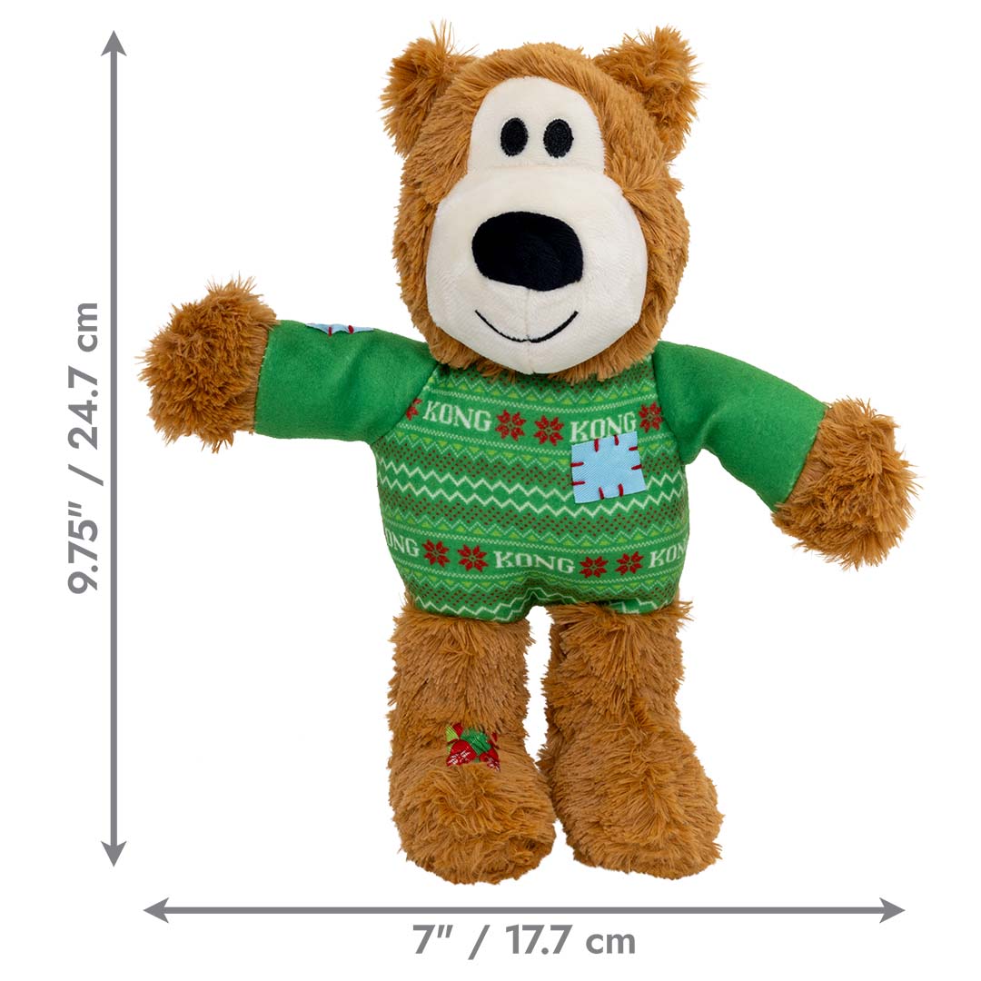 KONG Holiday Wild Knots Sweater Bear Groen - Detail 1