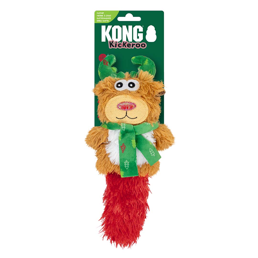 KONG Holiday Cat Kickeroo Character Couleurs mélangées - Facing