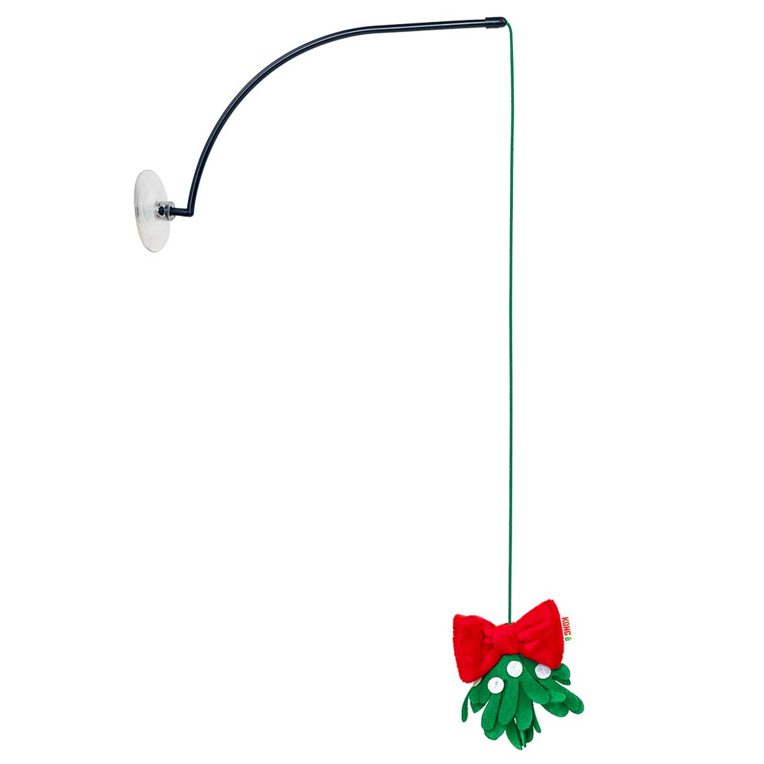 KONG Holiday Cat Connects Window Mistletoe Green/red - Product shot