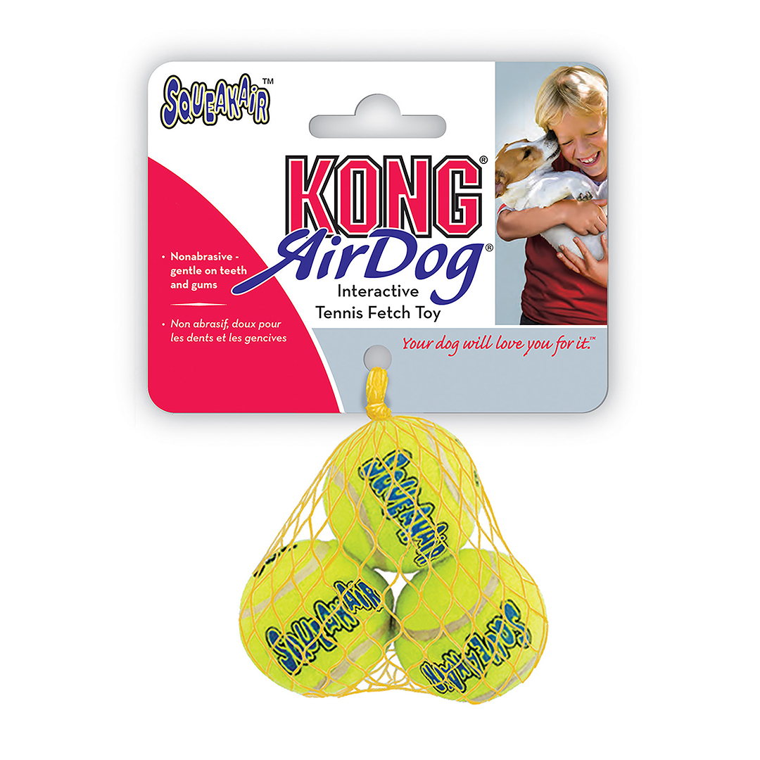 Kong air squeakair tennis ball 3pcs yellow - <Product shot>