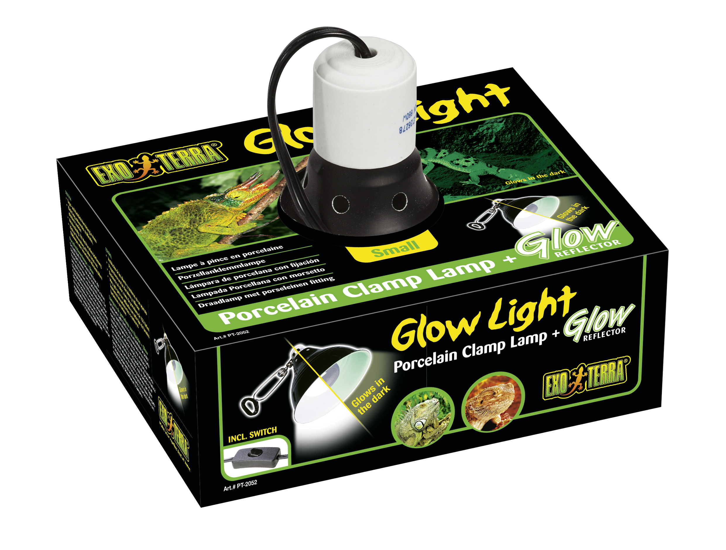 Ex klemlamp + glow reflector porselein - <Product shot>