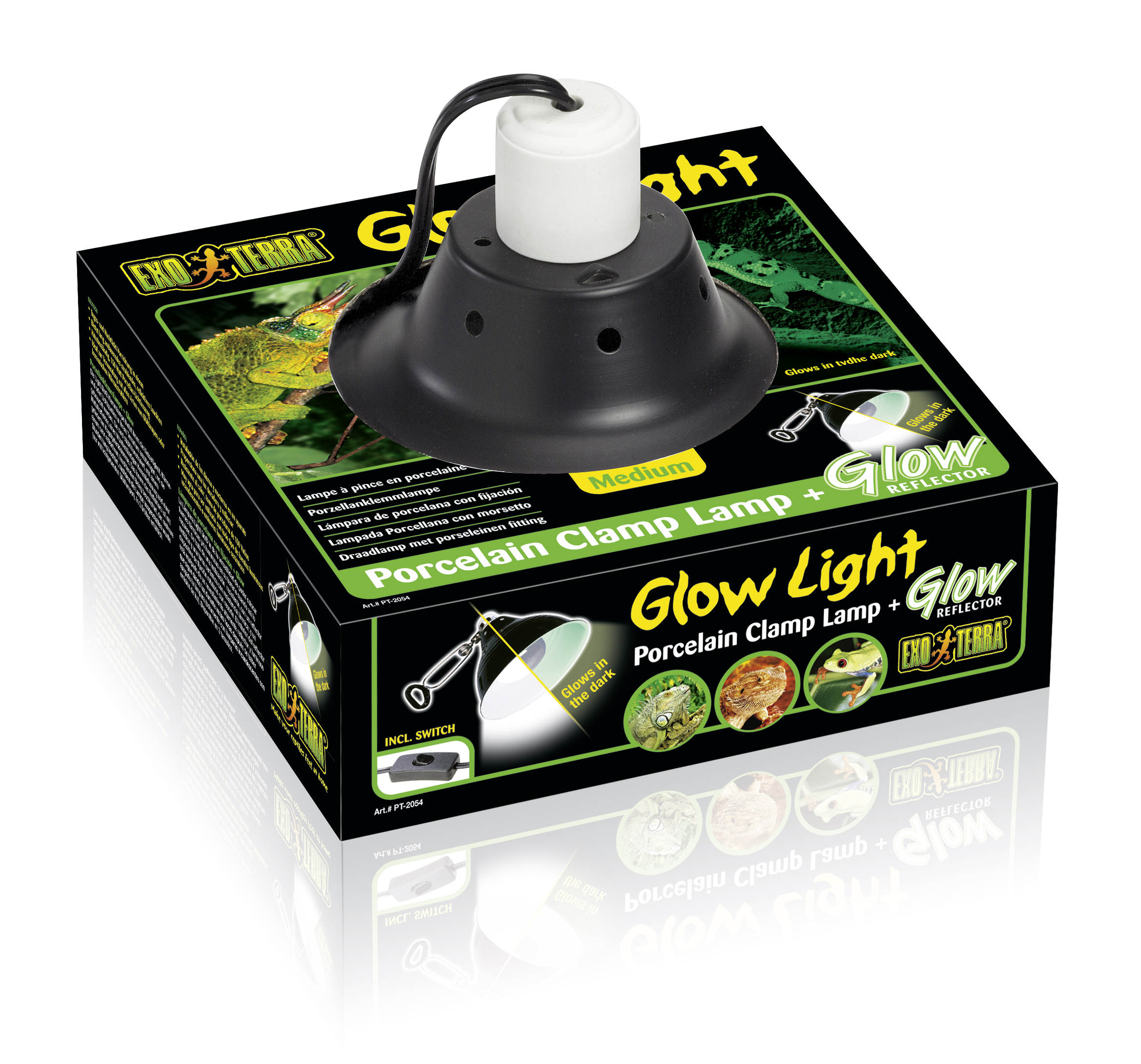 Ex klemlamp + glow reflector porselein - <Product shot>