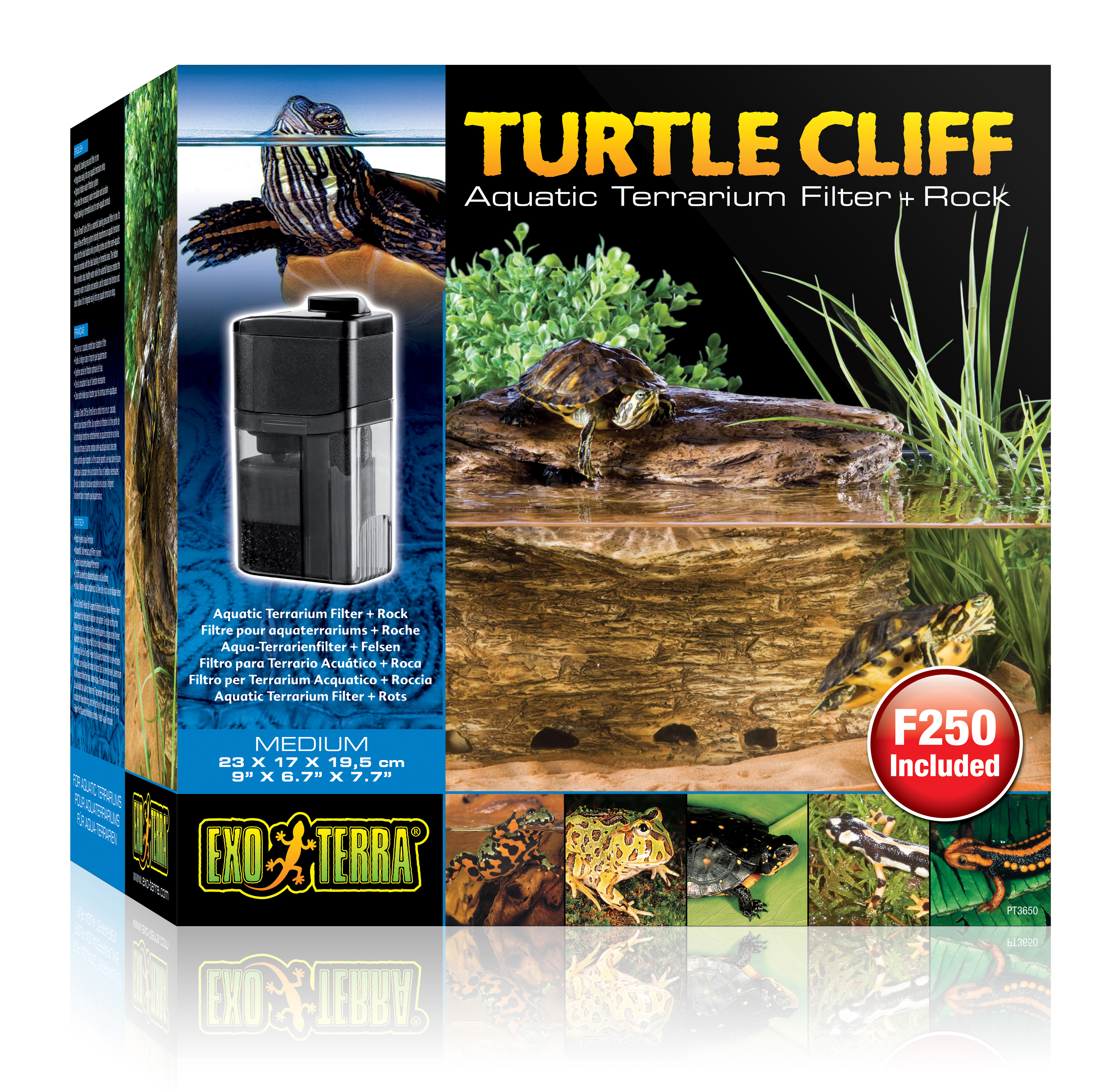 Ex turtle cliff aquatic terr. filter + rock - <Product shot>