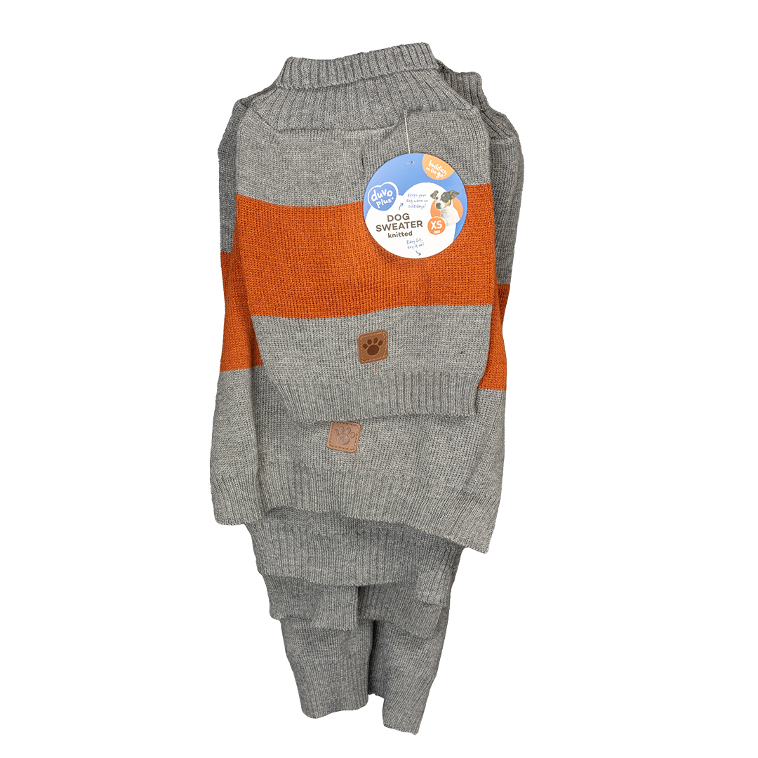 Concept duvoplus dog sweater cozy grey/orange - Product shot
