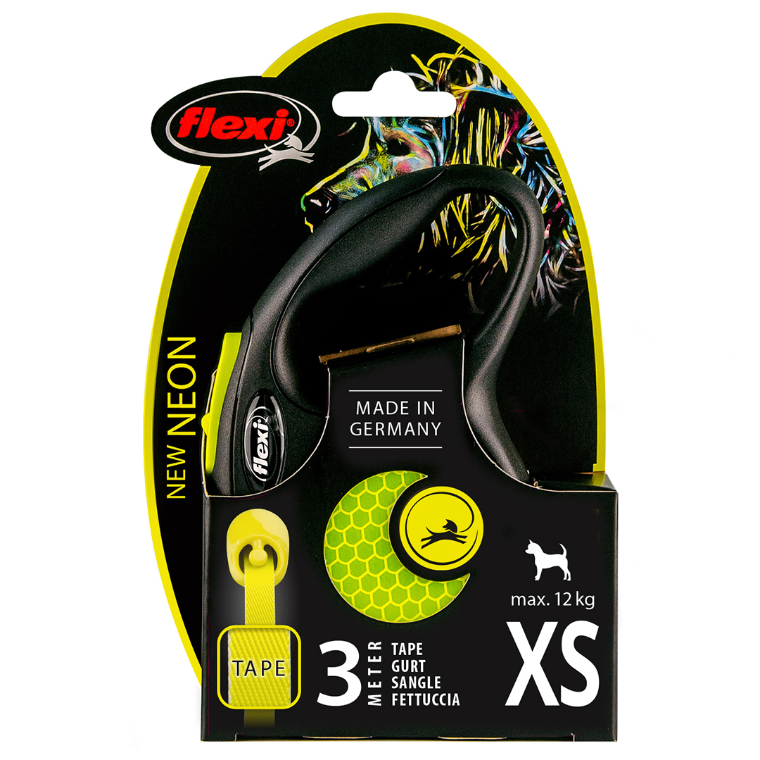 Flexi new neon lint zwart/neon geel - Verpakkingsbeeld