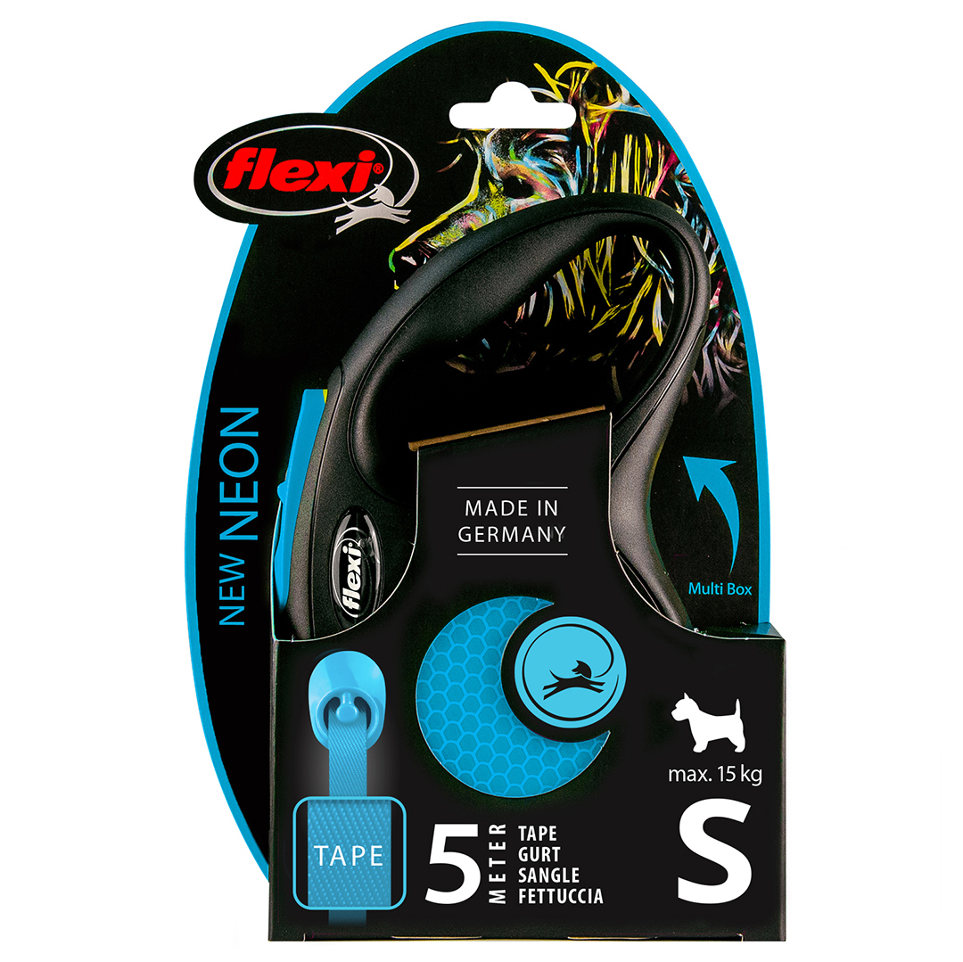 Flexi new neon tape black/neon blue - Verpakkingsbeeld