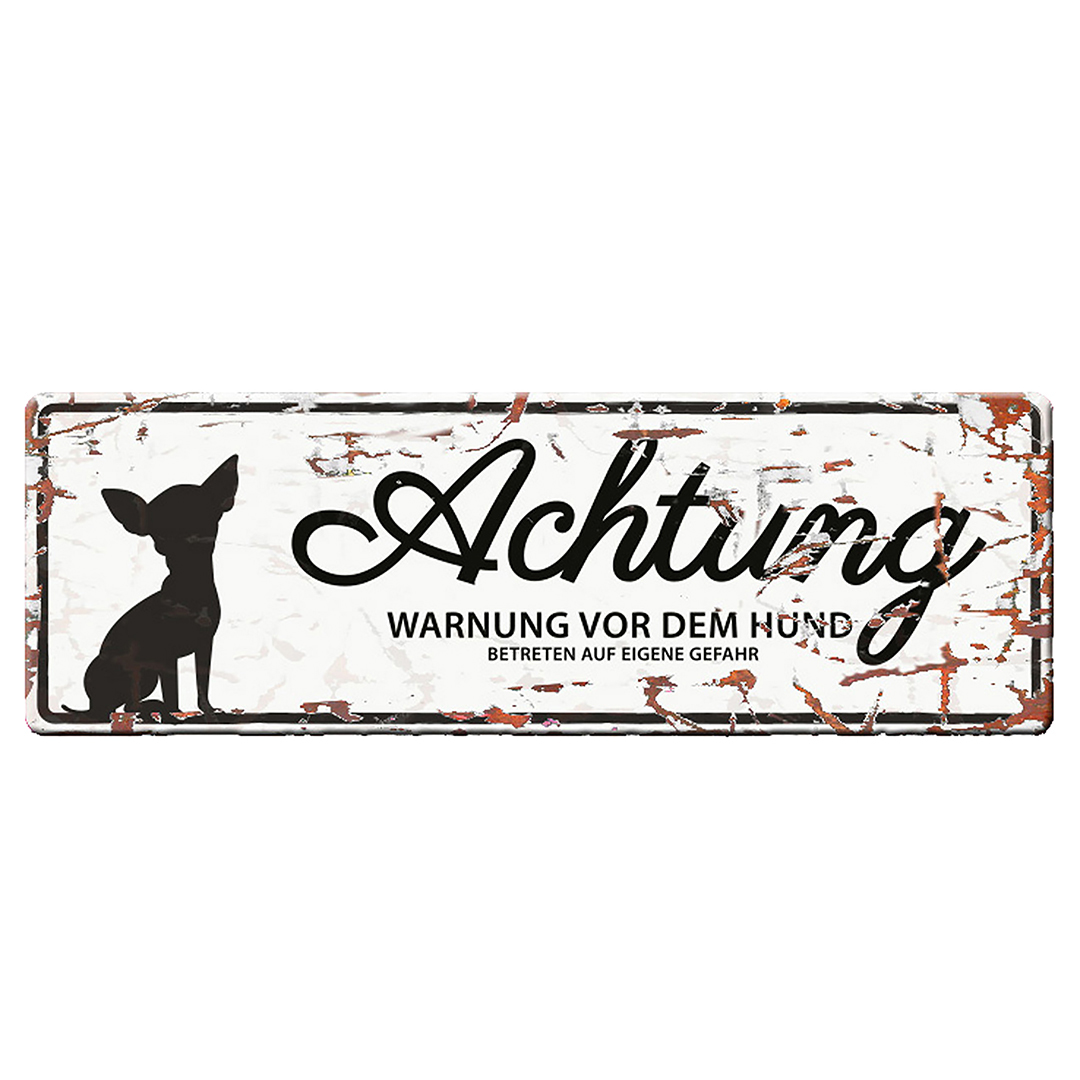 Mini Warnschild Chihuahua Weiss - Product shot