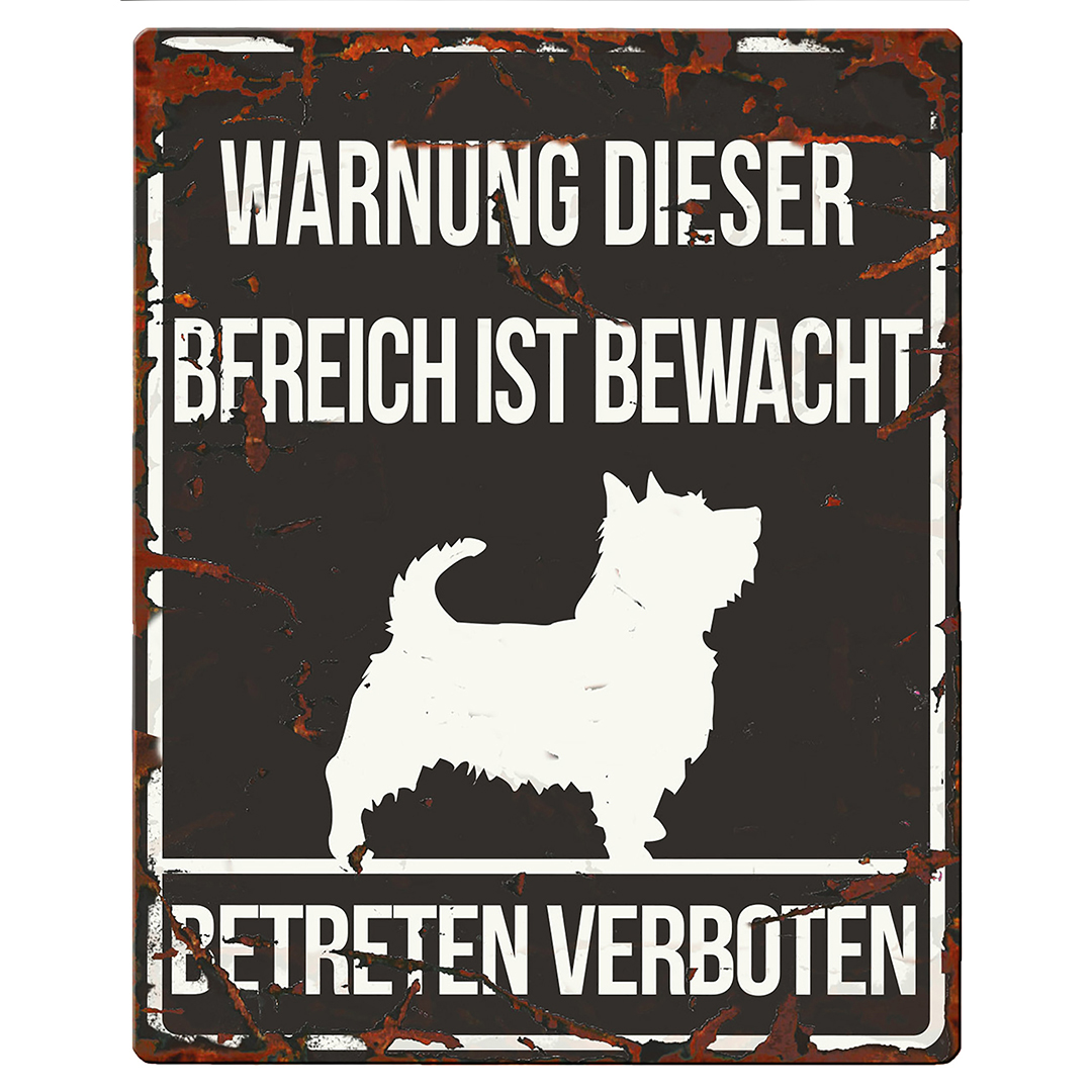 Warning sign square terrier de Noir - Product shot