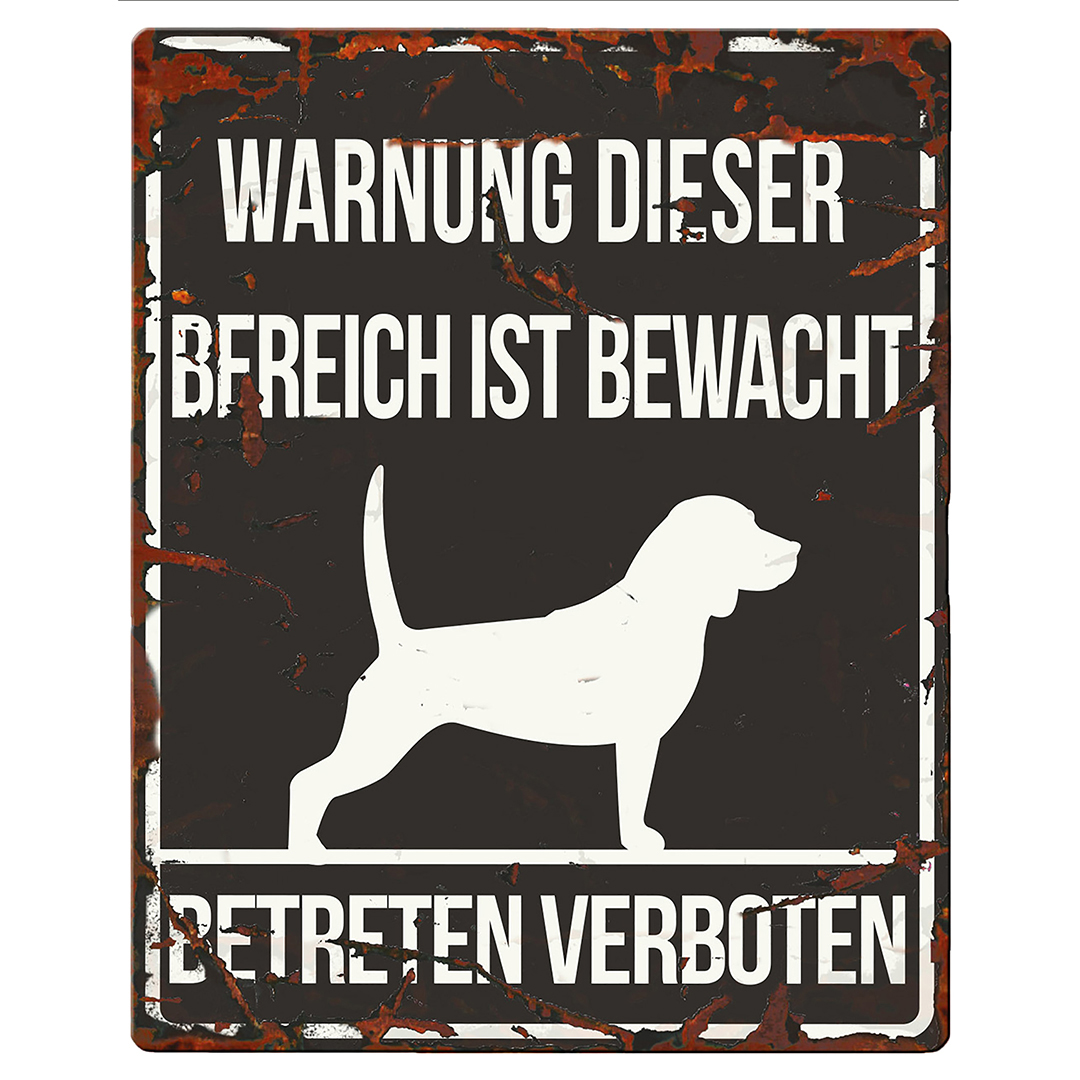 Warning sign square beagle de Zwart - Product shot