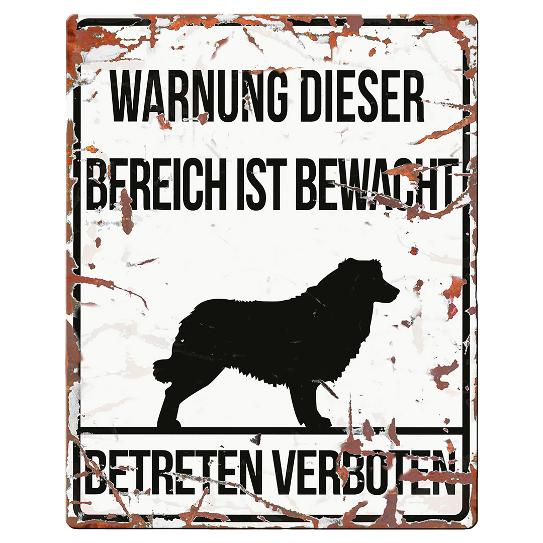 Warning sign square collie de white - Product shot