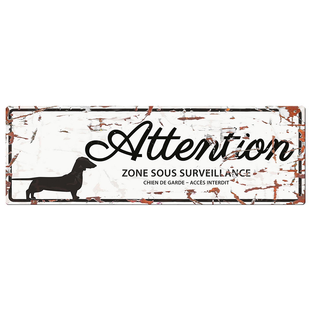 Warning sign dachshund f white - Product shot