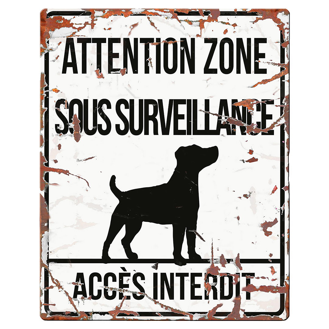 Warning sign square jack russel f white - Product shot