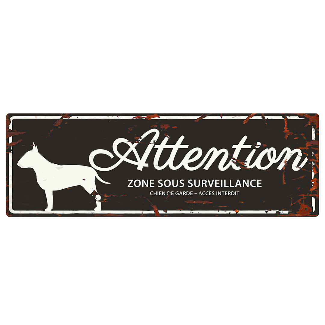 Warning sign bull terrier schwarz - Product shot